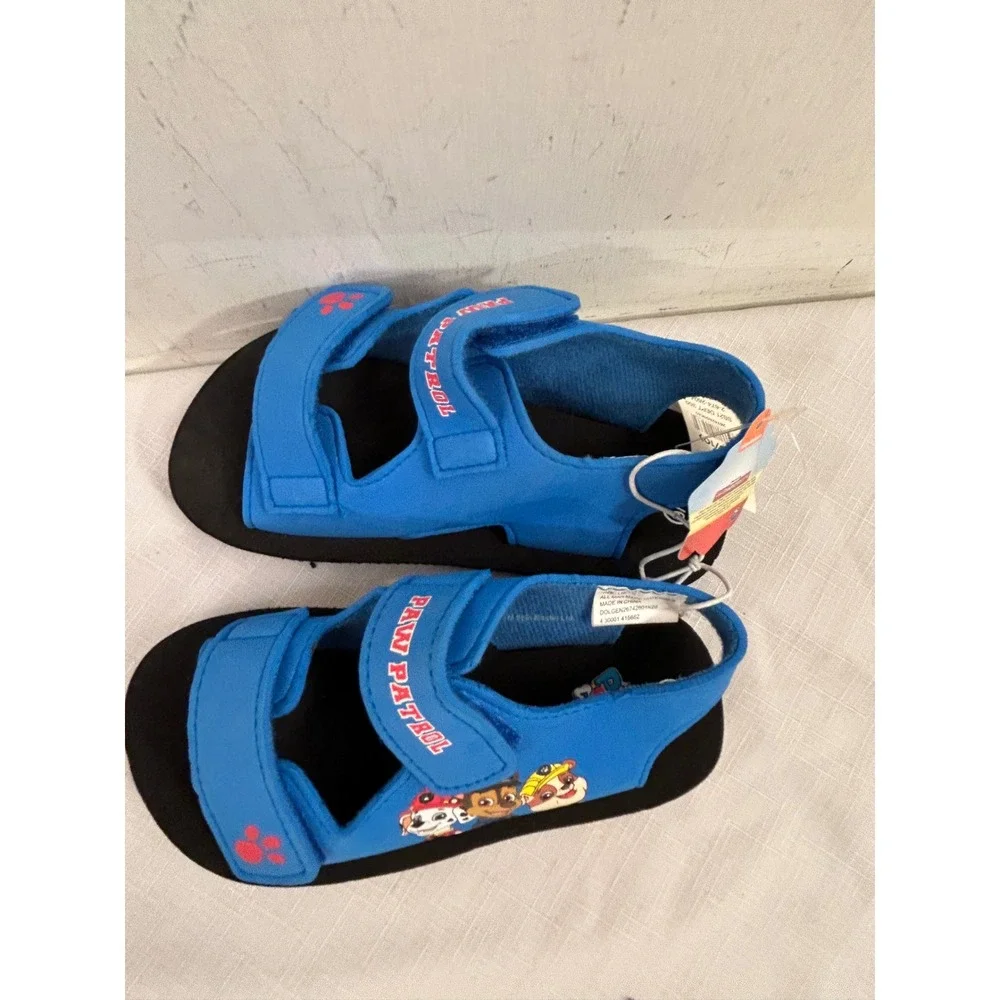 Paw Patrol Sandals Size 9/10 Blue Hook Loop Character Shoes Kids
